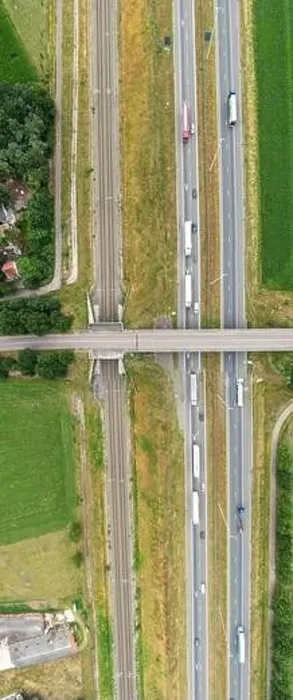 Framed Print : Aerial view of highway road junction Framed Print : Aerial view of highway road junction