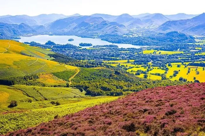 Framed Print : Aerial view of hills around Keswick in Lake District, a region and national park in Cumbria in northwest England, UK Framed Print : Aerial view of hills around Keswick in Lake District, a region and national park in Cumbria in northwest England, UK