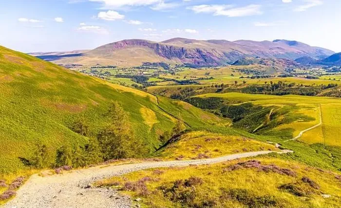 Framed Print : Aerial view of hills around Keswick in Lake District, a region and national park in Cumbria in northwest England, UK Framed Print : Aerial view of hills around Keswick in Lake District, a region and national park in Cumbria in northwest England, UK