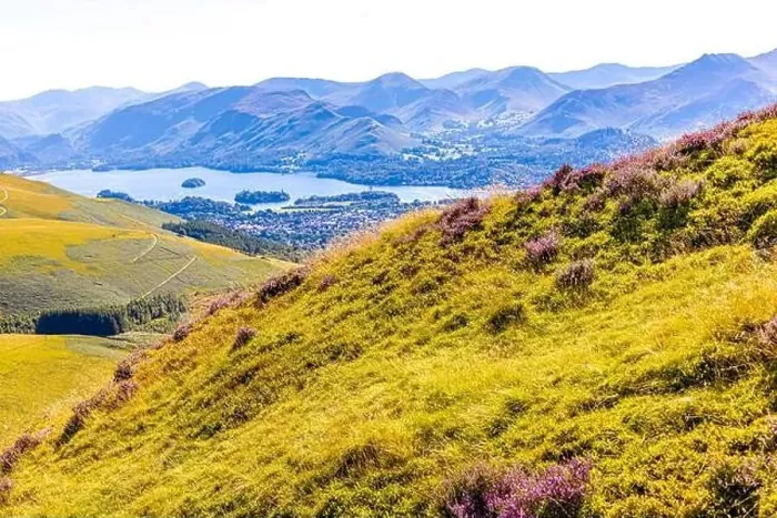 Framed Print : Aerial view of hills around Keswick in Lake District, a region and national park in Cumbria in northwest England, UK Framed Print : Aerial view of hills around Keswick in Lake District, a region and national park in Cumbria in northwest England, UK