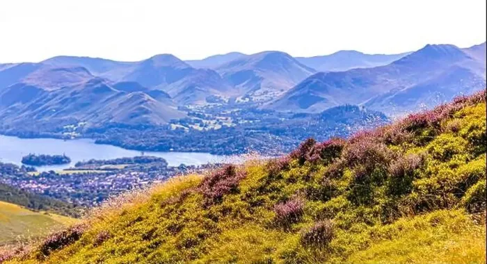 Framed Print : Aerial view of hills around Keswick in Lake District, a region and national park in Cumbria in northwest England, UK Framed Print : Aerial view of hills around Keswick in Lake District, a region and national park in Cumbria in northwest England, UK