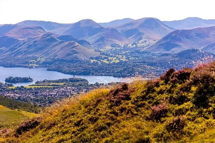 Framed Print : Aerial view of hills around Keswick in Lake District, a region and national park in Cumbria in northwest England, UK Framed Print : Aerial view of hills around Keswick in Lake District, a region and national park in Cumbria in northwest England, UK