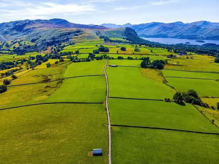 Framed Print : Aerial view of hills around Keswick in Lake District, a region and national park in Cumbria in northwest England, UK Framed Print : Aerial view of hills around Keswick in Lake District, a region and national park in Cumbria in northwest England, UK