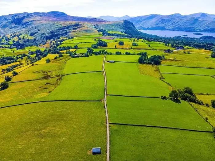 Framed Print : Aerial view of hills around Keswick in Lake District, a region and national park in Cumbria in northwest England, UK Framed Print : Aerial view of hills around Keswick in Lake District, a region and national park in Cumbria in northwest England, UK