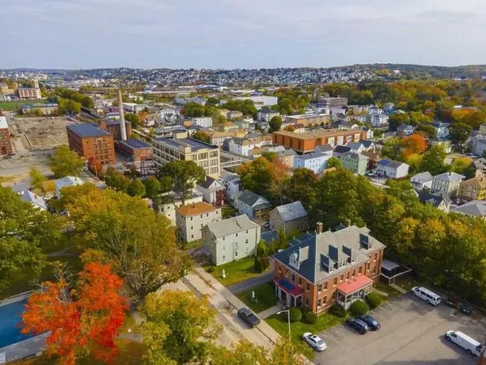 Framed Print : Aerial view of historic downtown Worcester with fall foliage in city of Worcester, Massachusetts MA, USA Framed Print : Aerial view of historic downtown Worcester with fall foliage in city of Worcester, Massachusetts MA, USA