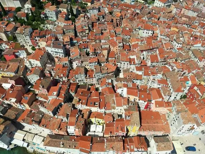 Framed Print : Aerial view of the historic village of Rovinj, Istria, Croatia Framed Print : Aerial view of the historic village of Rovinj, Istria, Croatia