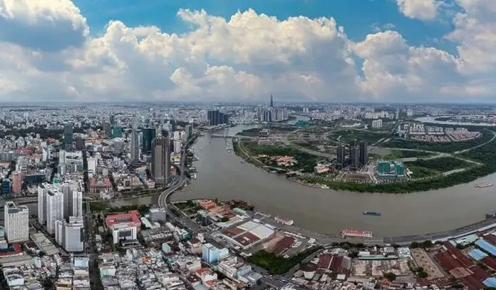 Framed Print : Aerial view of Ho Chi Minh city in the cloudy day Framed Print : Aerial view of Ho Chi Minh city in the cloudy day