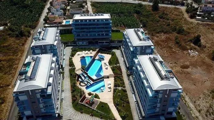Framed Print : Aerial view of the hotel complex with swimming pools outdoors Framed Print : Aerial view of the hotel complex with swimming pools outdoors