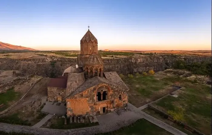 Framed Print : Aerial view of Hovhannavank monastery and Ohanavan village