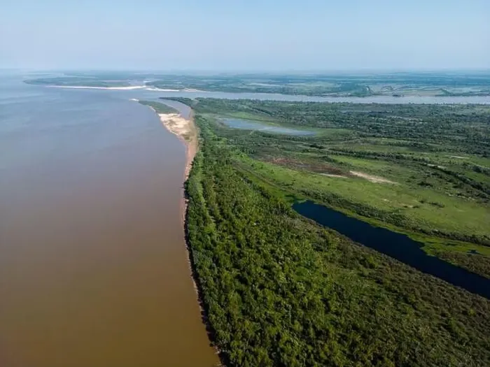 Framed Print : Aerial view of the huge river Framed Print : Aerial view of the huge river