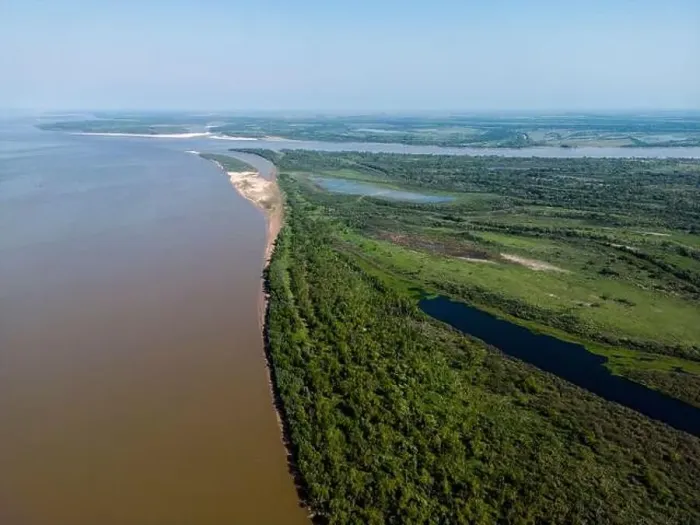 Framed Print : Aerial view of the huge river Framed Print : Aerial view of the huge river