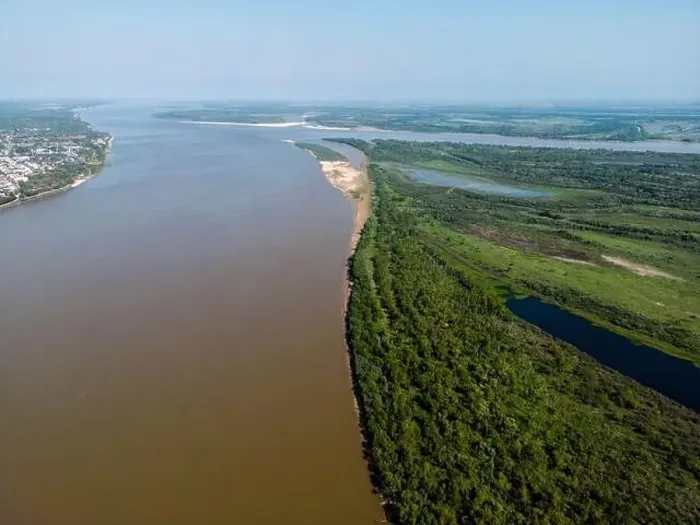 Framed Print : Aerial view of the huge river Framed Print : Aerial view of the huge river