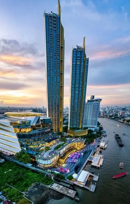 Framed Print : Aerial view of Icon Siam water front building in downtown Bangkok, Thailand