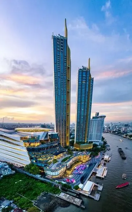 Framed Print : Aerial view of Icon Siam water front building in downtown Bangkok, Thailand