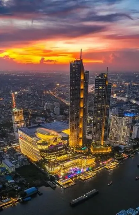 Framed Print : Aerial view of Icon Siam water front building in downtown Bangkok, Thailand