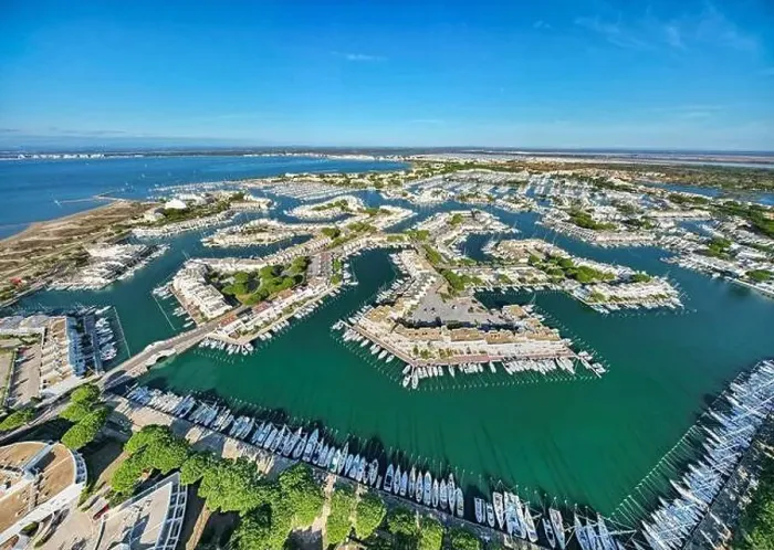 Framed Print : Aerial view of the impressive marina of Port Camargue. One of the most beautiful marina's in the French Mediterranean