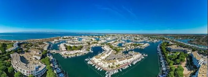 Framed Print : Aerial view of the impressive marina of Port Camargue. One of the most beautiful marina's in the French Mediterranean