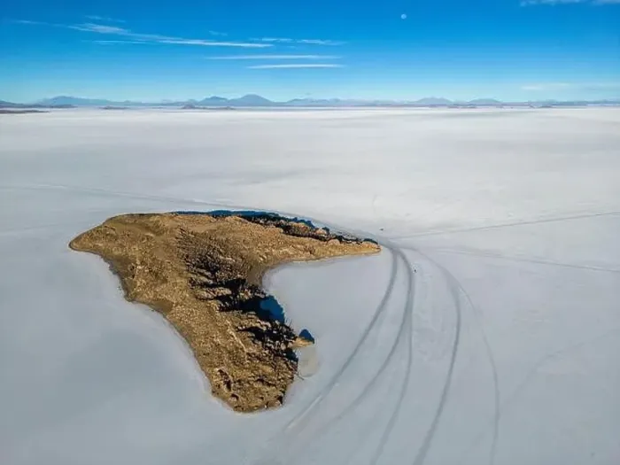 Framed Print : Aerial view of Isla Incahuasi, an island in the middle of the biggest salt lake in the world Framed Print : Aerial view of Isla Incahuasi, an island in the middle of the biggest salt lake in the world