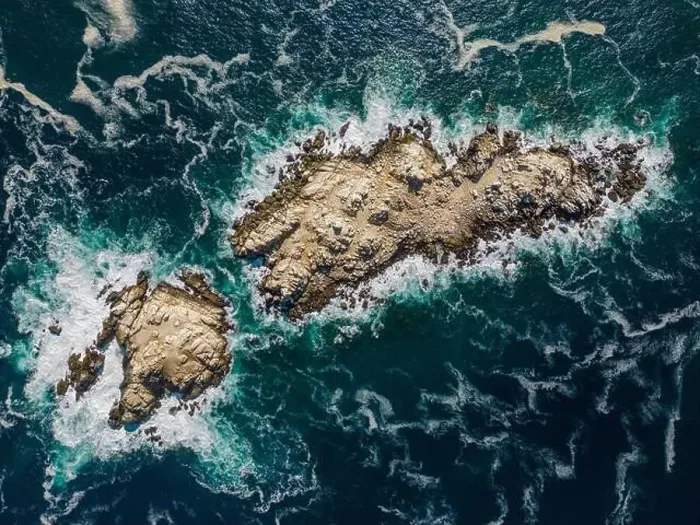 Framed Print : Aerial view of Isla Pan de Azúcar in the National Park Pan de Azúcar at the coast of the Atacama desert in Chile Framed Print : Aerial view of Isla Pan de Azúcar in the National Park Pan de Azúcar at the coast of the Atacama desert in Chile