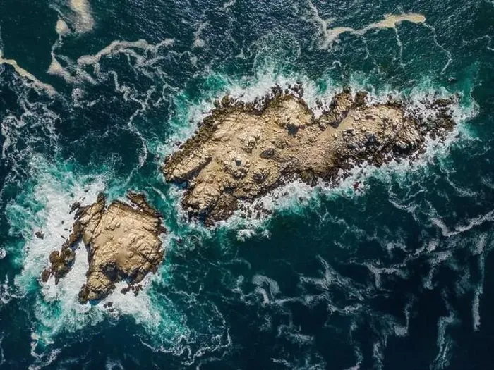 Framed Print : Aerial view of Isla Pan de Azúcar in the National Park Pan de Azúcar at the coast of the Atacama desert in Chile Framed Print : Aerial view of Isla Pan de Azúcar in the National Park Pan de Azúcar at the coast of the Atacama desert in Chile