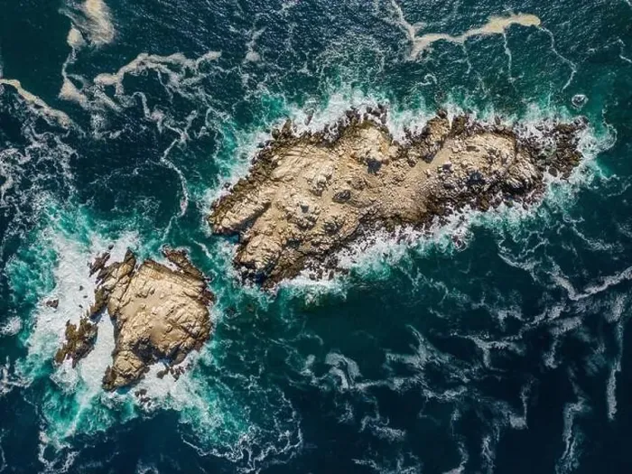Framed Print : Aerial view of Isla Pan de Azúcar in the National Park Pan de Azúcar at the coast of the Atacama desert in Chile Framed Print : Aerial view of Isla Pan de Azúcar in the National Park Pan de Azúcar at the coast of the Atacama desert in Chile