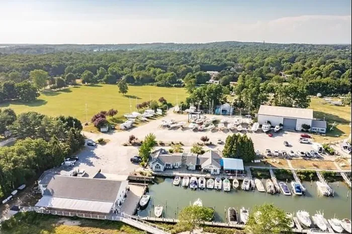 Framed Print : Aerial view of the island boatyard, Inc Framed Print : Aerial view of the island boatyard, Inc