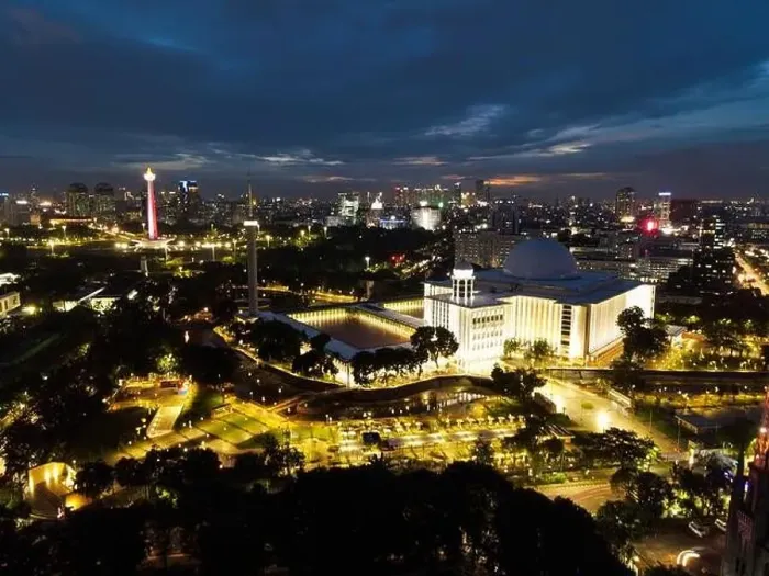 Framed Print : Aerial view of Istiqlal Mosque Framed Print : Aerial view of Istiqlal Mosque