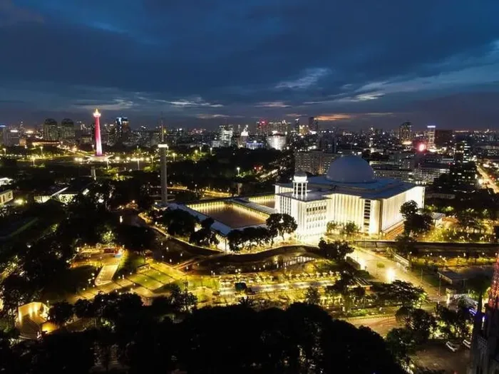 Framed Print : Aerial view of Istiqlal Mosque Framed Print : Aerial view of Istiqlal Mosque