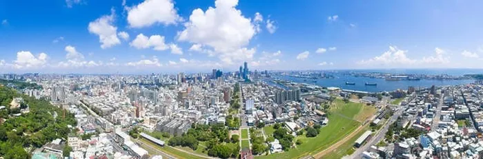 Framed Print : Aerial view of kaohsiung city and harbor. Taiwan Framed Print : Aerial view of kaohsiung city and harbor. Taiwan
