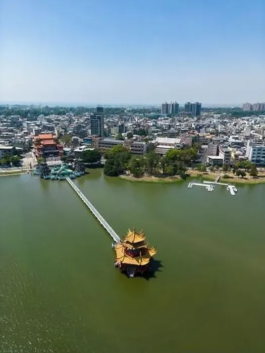 Framed Print : Aerial View Kaohsiung Dragon Sculpture and Bridge to Spring and Autumn Pavilion Framed Print : Aerial View Kaohsiung Dragon Sculpture and Bridge to Spring and Autumn Pavilion