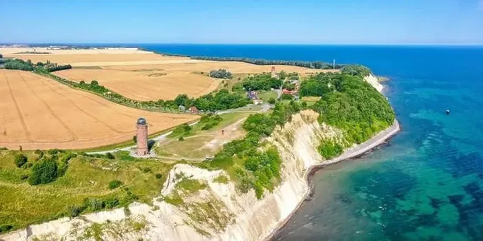 Framed Print : Aerial view of Kap Arkona on Rügen island at the Baltic Sea with lighthouse and chalk cliffs panorama travel in Germany Framed Print : Aerial view of Kap Arkona on Rügen island at the Baltic Sea with lighthouse and chalk cliffs panorama travel in Germany