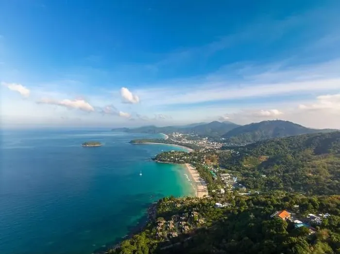 Framed Print : Aerial view from Kata Karon beach viewpoint, Phuket, Thailand Framed Print : Aerial view from Kata Karon beach viewpoint, Phuket, Thailand