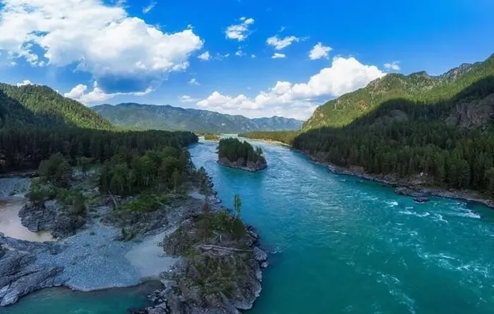 Framed Print : Aerial view of Katun river Framed Print : Aerial view of Katun river