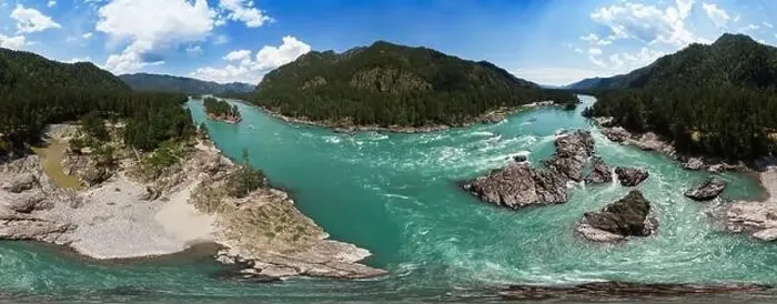 Framed Print : Aerial view of Katun river Framed Print : Aerial view of Katun river