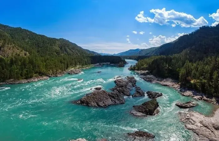 Framed Print : Aerial view of Katun river Framed Print : Aerial view of Katun river