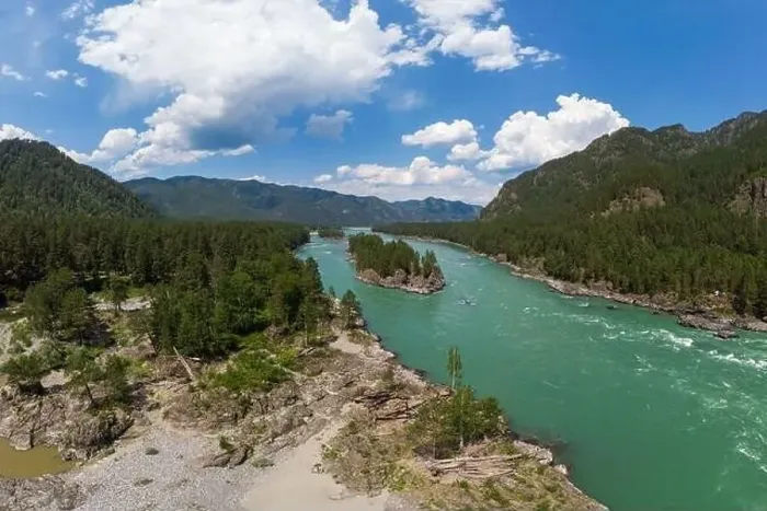 Framed Print : Aerial view of Katun river Framed Print : Aerial view of Katun river