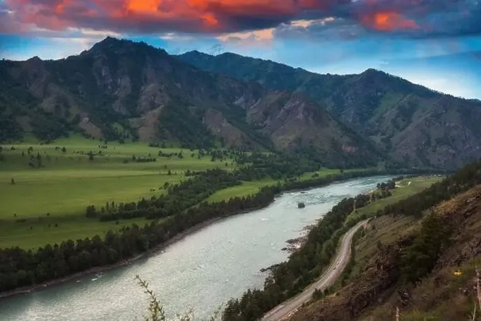 Framed Print : Aerial view of Katun river Framed Print : Aerial view of Katun river