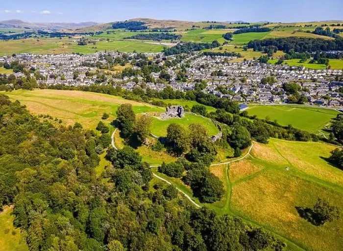 Framed Print : Aerial view of Kendal in Lake District, a region and national park in Cumbria in northwest England, UK Framed Print : Aerial view of Kendal in Lake District, a region and national park in Cumbria in northwest England, UK
