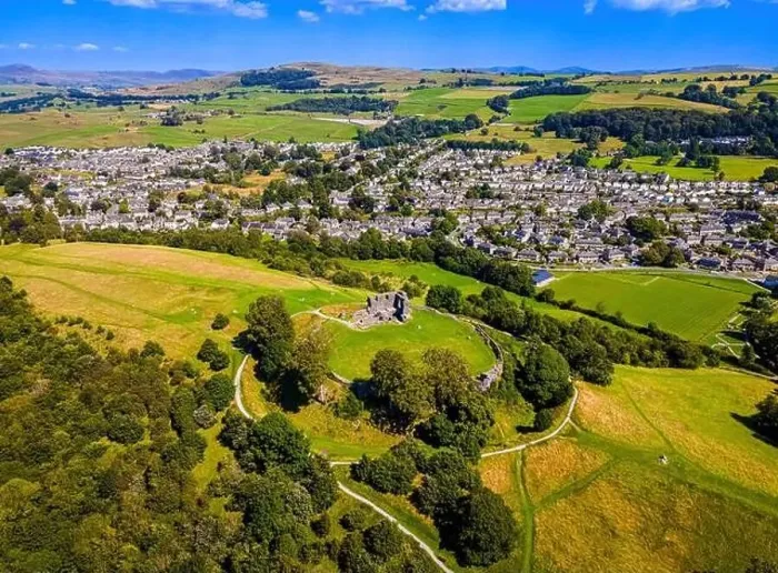 Framed Print : Aerial view of Kendal in Lake District, a region and national park in Cumbria in northwest England, UK Framed Print : Aerial view of Kendal in Lake District, a region and national park in Cumbria in northwest England, UK