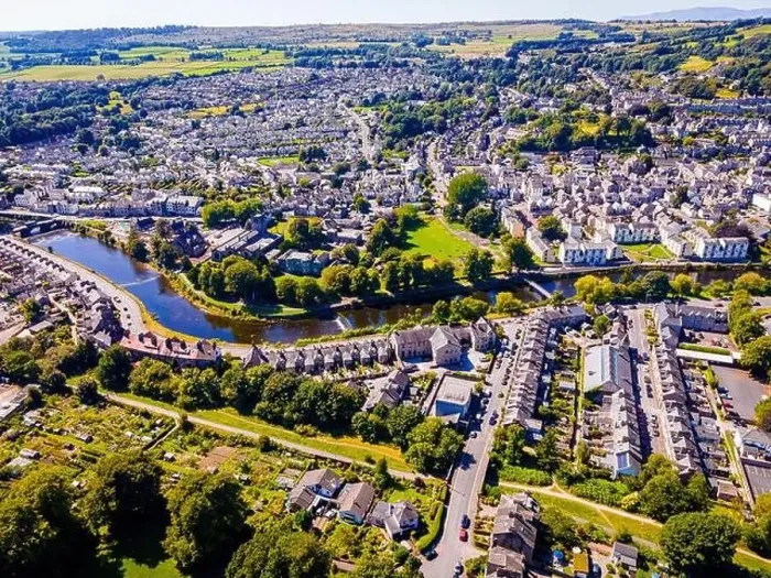 Framed Print : Aerial view of Kendal in Lake District, a region and national park in Cumbria in northwest England, UK Framed Print : Aerial view of Kendal in Lake District, a region and national park in Cumbria in northwest England, UK