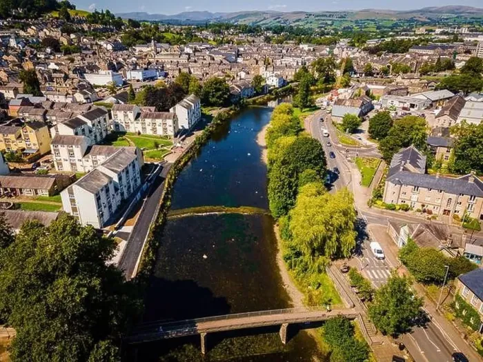 Framed Print : Aerial view of Kendal in Lake District, a region and national park in Cumbria in northwest England, UK Framed Print : Aerial view of Kendal in Lake District, a region and national park in Cumbria in northwest England, UK