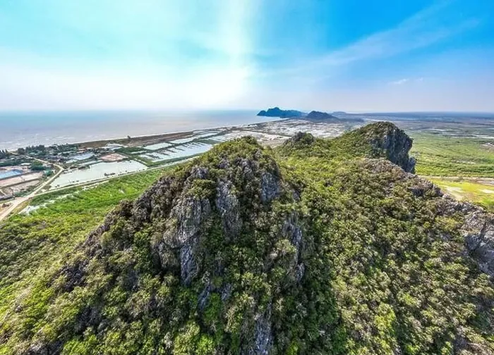 Framed Print : Aerial view of Khao Daeng View Point, the red mountain, in Sam Roi Yot National Park, in Prachuap Khiri Khan, Thailand Framed Print : Aerial view of Khao Daeng View Point, the red mountain, in Sam Roi Yot National Park, in Prachuap Khiri Khan, Thailand