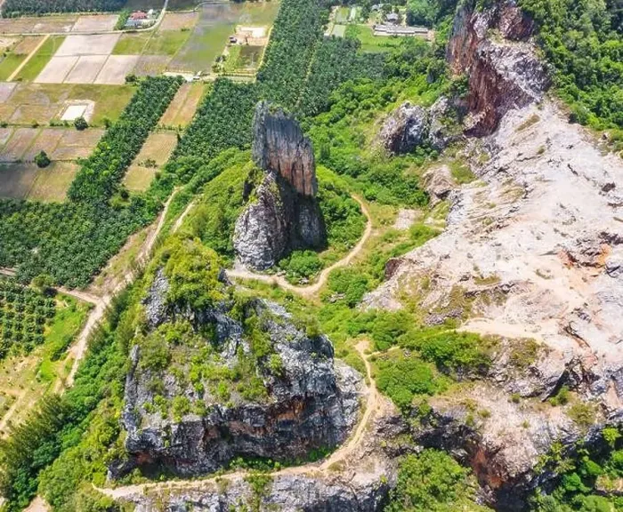 Framed Print : Aerial view of Khao Khuha mountain in Songkhla, Thailand Framed Print : Aerial view of Khao Khuha mountain in Songkhla, Thailand