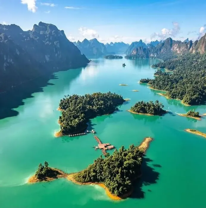 Framed Print : Aerial view of Khao Sok national park Cheow Lan Dam lake in Surat Thani, Thailand Framed Print : Aerial view of Khao Sok national park Cheow Lan Dam lake in Surat Thani, Thailand