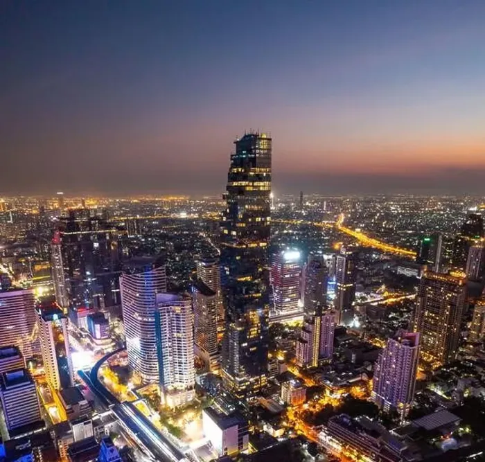 Framed Print : Aerial view of King Power Mahanakhon tower in Sathorn Silom central business district of Bangkok, Thailand Framed Print : Aerial view of King Power Mahanakhon tower in Sathorn Silom central business district of Bangkok, Thailand