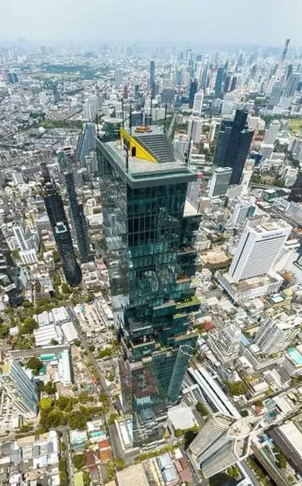 Framed Print : Aerial view of King Power Mahanakhon tower in Sathorn Silom central business district of Bangkok, Thailand Framed Print : Aerial view of King Power Mahanakhon tower in Sathorn Silom central business district of Bangkok, Thailand