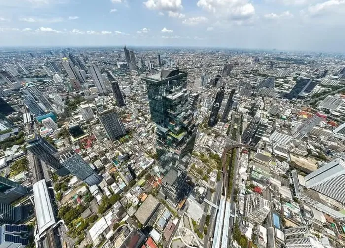 Framed Print : Aerial view of King Power Mahanakhon tower in Sathorn Silom central business district of Bangkok, Thailand Framed Print : Aerial view of King Power Mahanakhon tower in Sathorn Silom central business district of Bangkok, Thailand