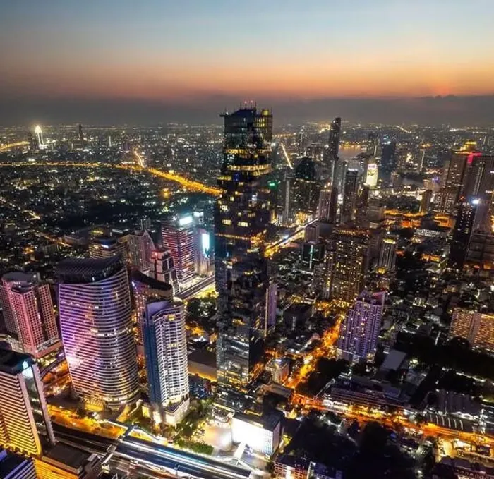 Framed Print : Aerial view of King Power Mahanakhon tower in Sathorn Silom central business district of Bangkok, Thailand Framed Print : Aerial view of King Power Mahanakhon tower in Sathorn Silom central business district of Bangkok, Thailand