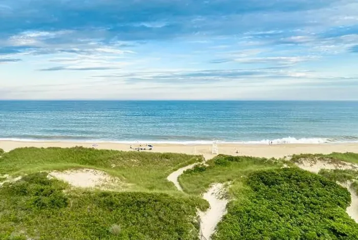 Framed Print : aerial view of kirks beach, montauk, ny Framed Print : aerial view of kirks beach, montauk, ny