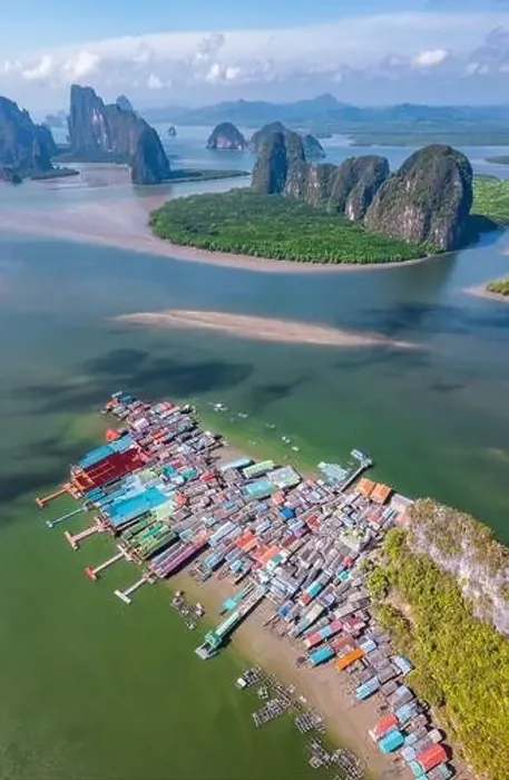 Framed Print : Aerial view of Ko Panyi or Koh Panyee muslim fishing village in Phang Nga Province, Thailand Framed Print : Aerial view of Ko Panyi or Koh Panyee muslim fishing village in Phang Nga Province, Thailand